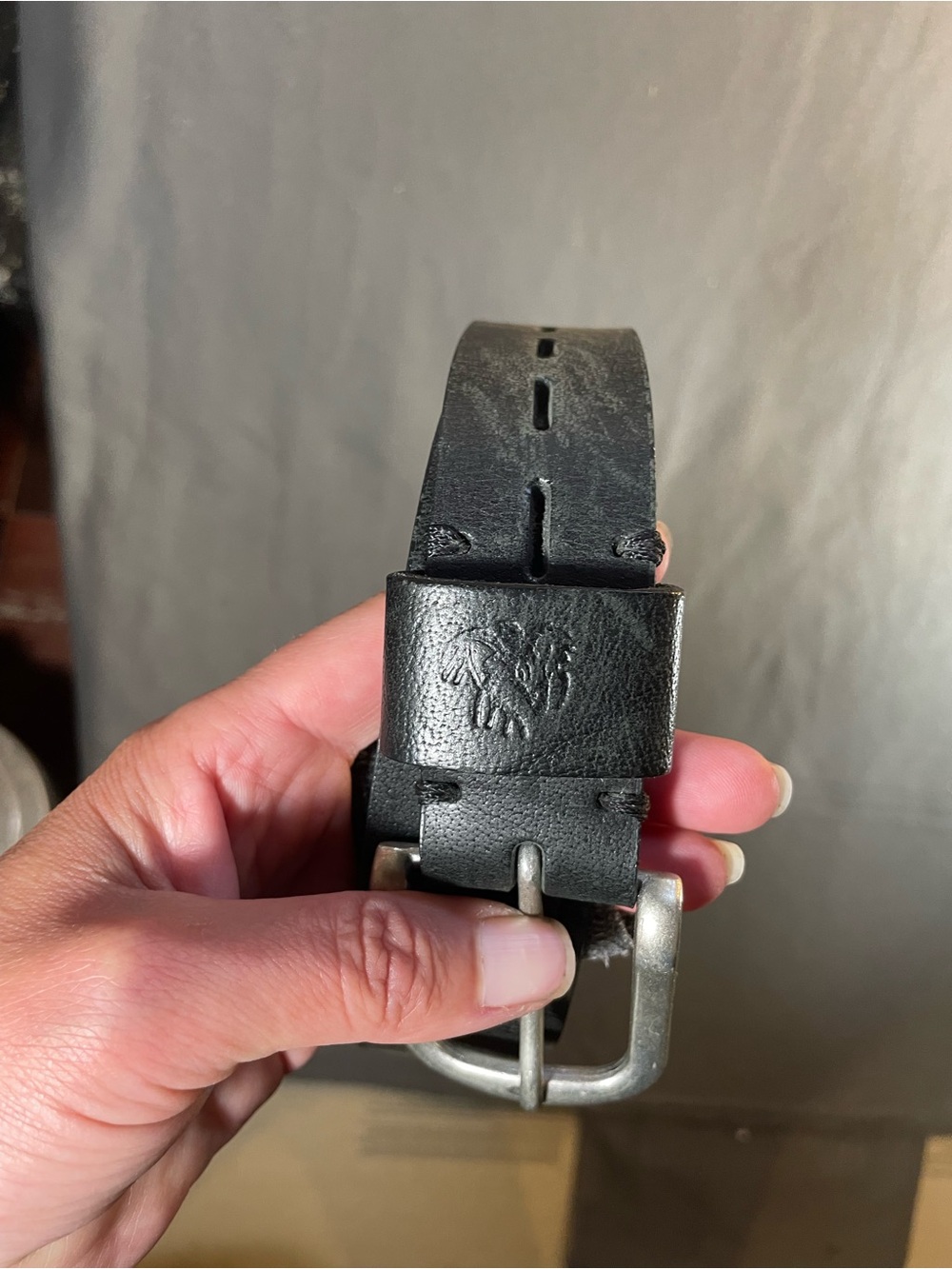 Free People We The Free Jona Leather Belt Black Slot Cutout